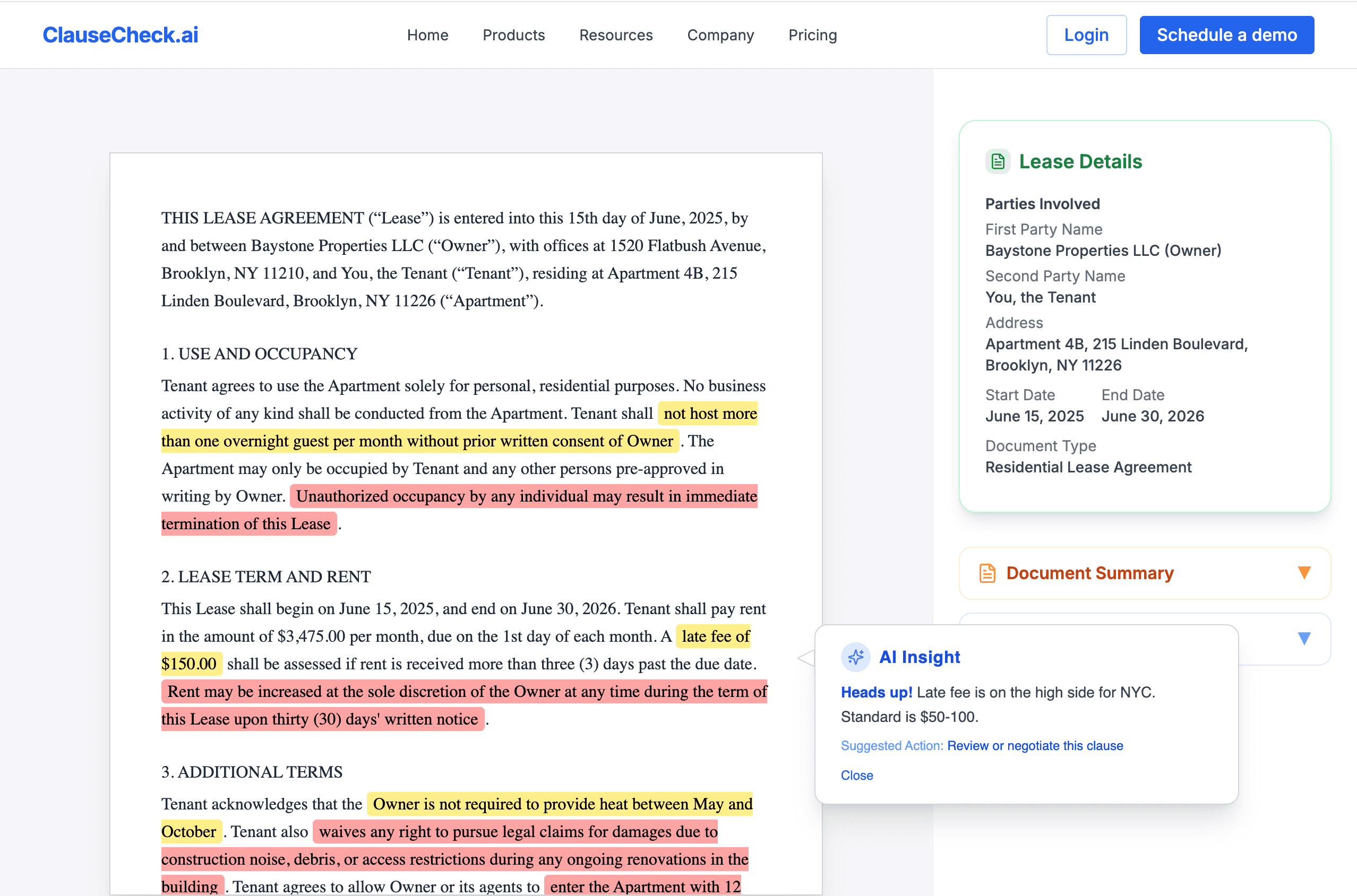 Analyze My Lease Features